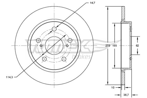 TOMEX Brakes Bremsscheibe